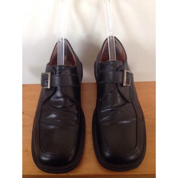 CRB Footwear Black Italian Leather Chunky Buckle Grunge Oxfords Loafers 11M 45 main image 5